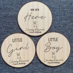 Custom Design Engraved Announcement Print Polyester Milestone Wood Card