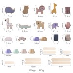 2023 Fun Zoo Stacking Smooth Large Blocks Children Concentration Hand-Eye Coordination Wooden Toy