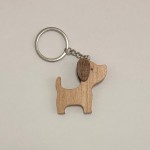 Custom Hot Selling Fashion Keychain Engraved Wooden Keychain with Small Cute Print