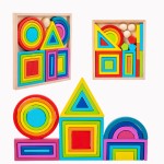 Sunny DIY Rainbow Stacker Set Children Education Montessori Wooden Building Blocks - Zhejiang Model Edu Toys Unisex Toys