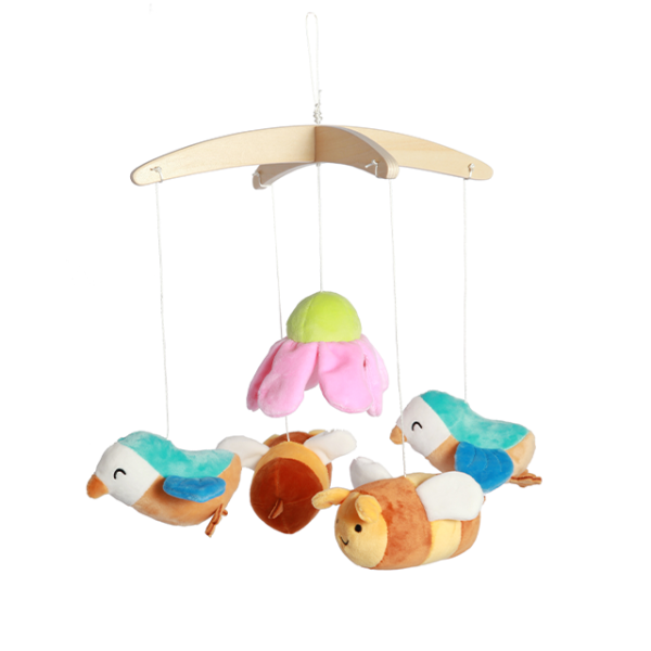 Nordic Style Children's Room Crochet Hanging Ornament Newborn Baby Crib Bird Flower Hanging Mobile Baby Toy