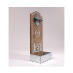 Hot Selling Tool Kitchen Rustic Wood Wall Mounted Beer Bottle Opener with Catcher Wood Box and Wall Sign