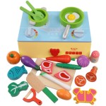 Baby Set Wooden Cooking Children Simulation Kitchen Gas Stove Household Cut Fruits Vegetables Kitchen Toy