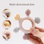 Forest Pattern Teether Soothing Boil Proof Food Grade Silicone Teething Stick Baby Silicone Teether Music Toy