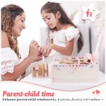 Hot Selling Scandinavian Style Unisex Princess Playhouse Makeup Small Dressing Table Wooden Children Pink Mirror Toy Set Zhejiang