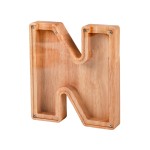 Custom Fashion Home Accent Desktop Coin Decor Wooden Acrylic Letter Piggy Bank