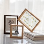 Photo Frame Wall Art Transparent Double-Sided Glass Picture Wood Frame