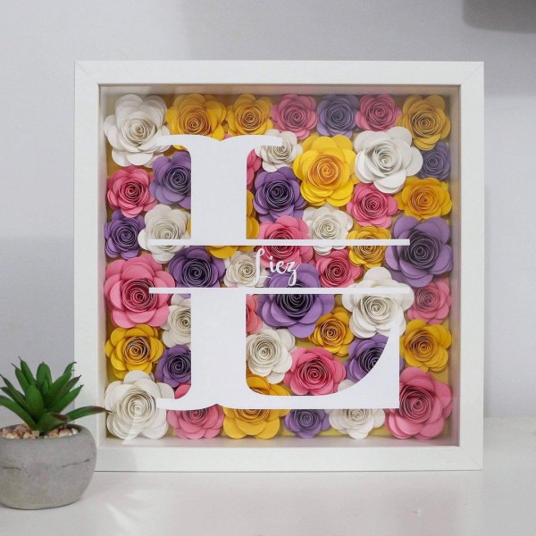 High Quality Custom 8x8 Acrylic Wood Shadow Box Display Case White Wall Art 3D Photo Frame