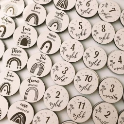 Baby Monthly Milestone Wood Card Pretty Funny Double-Sided Milestone Card Pregnancy Milestone Card