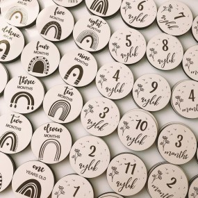 Baby Monthly Milestone Wood Card Pretty Funny Double-Sided Milestone Card Pregnancy Milestone Card