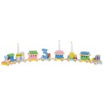 Customizable Movable Letters Montessori Colorful Birthday Party Wooden Small Train Candle Holder Children Cake Decorations