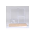 Wholesale Transparent Double-Sided Personalized Acrylic Handprint Photo Frame Custom Acrylic Gift Wooden Lamp Base
