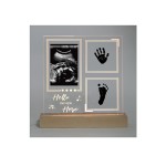 Wholesale Transparent Double-Sided Personalized Acrylic Handprint Photo Frame Custom Acrylic Gift Wooden Lamp Base