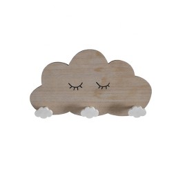 Custom Children Wooden Standing Storage Wooden Coat Hanger Cloud Wall Hook Kindergarten Coat Door Hook