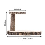 Custom 2 Tier Natural Wood Slice Slab Food Server Wooden Dessert & Cupcake Stand Wooden Round Cake Stand