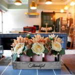 Handmade Table Decor Mason Jar Wood Crate Centerpiece for Farmhouse Kitchen and Rustic Wedding Decor