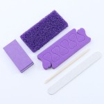 Purple Nail Salon Tools Professional Nail Tools 5pcs Disposable Nail Art Set Pedicure Kit with Toe Separator