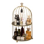 Wholesale 2-Layer Cosmetic Storage Box Iron Frame Storage Box Birdcage Storage Box Living Room Cosmetics