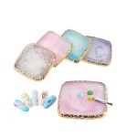 Hot Selling Natural Resin Pink Square Nail Art Palette Display Paint Tray Crystal Palette