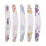 Professional Custom Spring Design Print Nail File 100 180 Half Moon Shape Beauty Flower Nail File