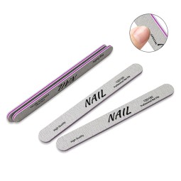 Professional Custom Double-Sided Nail File 80/100 Grit Sandpaper Plastic Straight Moon File Nail File