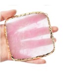Hot Selling Natural Resin Pink Square Nail Art Palette Display Paint Tray Crystal Palette