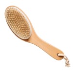 Boar Bristle Body Brush Natural Bamboo Wood Body Bath Brush