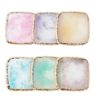 Hot Selling Natural Resin Pink Square Nail Art Palette Display Paint Tray Crystal Palette