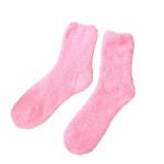 Pastel Color Women's Fuzzy Socks Winter Warm Soft Comfortable Fluffy Microfiber House Sleep Slipper Socks Christmas Gift