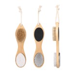 Boar Bristle Body Brush Natural Bamboo Wood Body Bath Brush