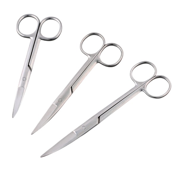 Stainless Steel Scissors Straight Elbow Tip Round Tip Surgical Excision Beauty Nose Hair Scissors Gauze Scissors