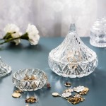 Crystal Glass Candy Jar with Lid Wedding Decor Diamond Glass Candy Jar