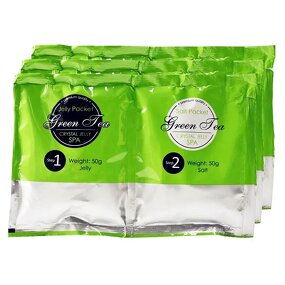 Jelly Pedi Pack Vegan Green Tea Rose Moisturizing Crystal Jelly Pedicure Spa Foot Bath Salt Soak Foot Scrub