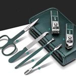 Hot Selling 6-Piece Nail Art Set Stainless Steel Nail Clipper Set Nail Care Tool Kit 6-Piece PU Zipper Bag