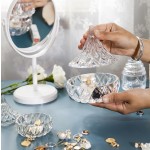 Crystal Glass Candy Jar with Lid Wedding Decor Diamond Glass Candy Jar