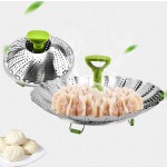 10-Inch Adjustable Stainless Steel Steamer Vegetable Basket Food Dumpling Steamer