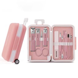 New Design Easy Carry Suitcase Nail Clipper Set 12pcs Nail Tools Nose Tools Nail Care Equipment with Functions