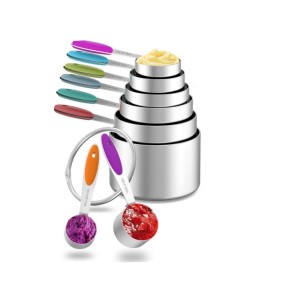 Wholesale 10 pcs Kitchen Measuring Tools High-End Luxury Stainless Steel Measuring Cup Spoon Set