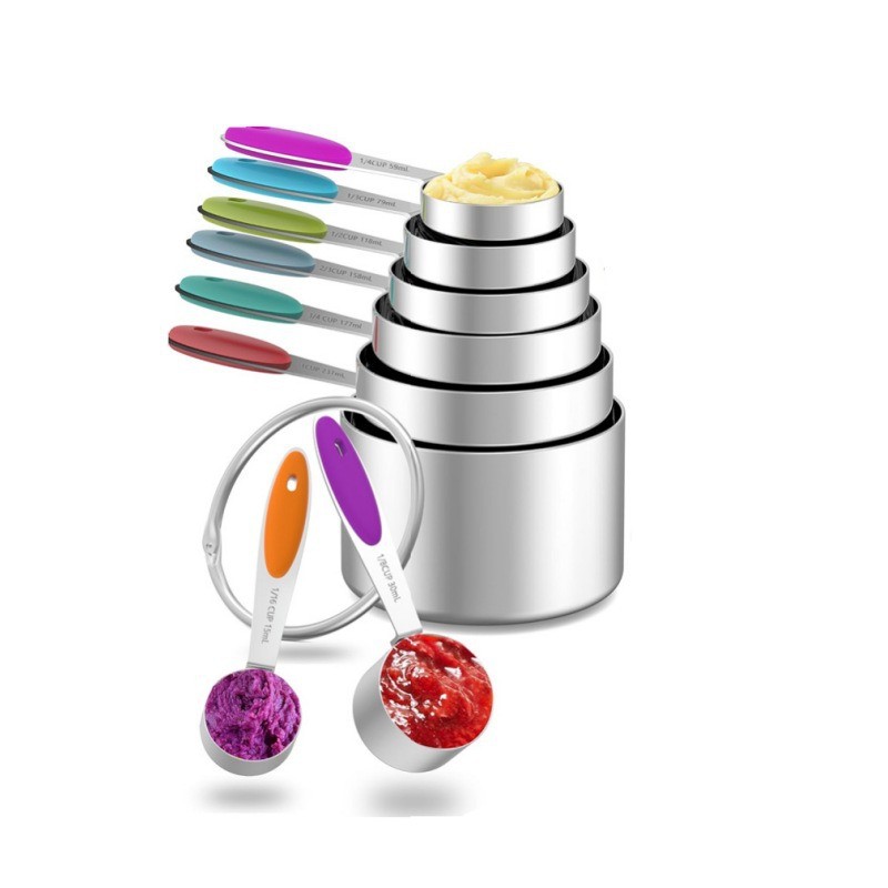 Wholesale 10 pcs Kitchen Measuring Tools High-End Luxury Stainless Steel Measuring Cup Spoon Set