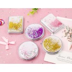 Mini Double-Sided Makeup Round Mirror Cute Girl Glitter Folding Pocket Mirror