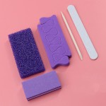 Purple Nail Salon Tools Professional Nail Tools 5pcs Disposable Nail Art Set Pedicure Kit with Toe Separator