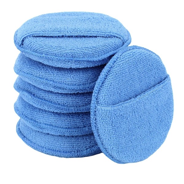 Microfiber Hand Polishing Wax Sponge for Car Care Quick-Dry Interior Scrubbing & Cleaning