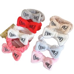 Velvet Elastic Terry Cloth Set Soft Bow Coral Fleece Spa Accessories Daily Bath Popular Reusable Headband Facial Hair