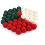 Handmade Christmas Tree Large Cat Toy Tennis Felt Fabric Nepal 3cm Garland Ornament Wool Colorful Felt Balls