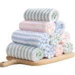 Water Ripple Wool Lint-Free Cleaning Cloth Reusable High Absorbent Kitchen Utensil Cleaning Cloth Household