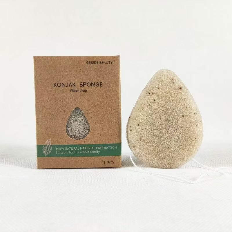 Wholesale Organic Konjac Bath Sponge Natural Oval Spherical Facial Skin Cleansing Exfoliating Fashion Style