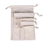 Custom Logo Dust-Proof 100% Recycled Cotton Small Canvas Drawstring Bag / Custom Cotton Bag