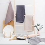 Popular Cotton Waffle Kitchen Towel Absorbent Dish Towel Set Super Soft Quick-Dry Dish Towel