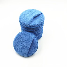 Microfiber Round Sponge Car Polishing Handle Applicator Towel Detail Cleaning Pad