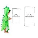 Children's Pure Cotton Beach Towel with Dinosaur Hood Warm Bathrobe